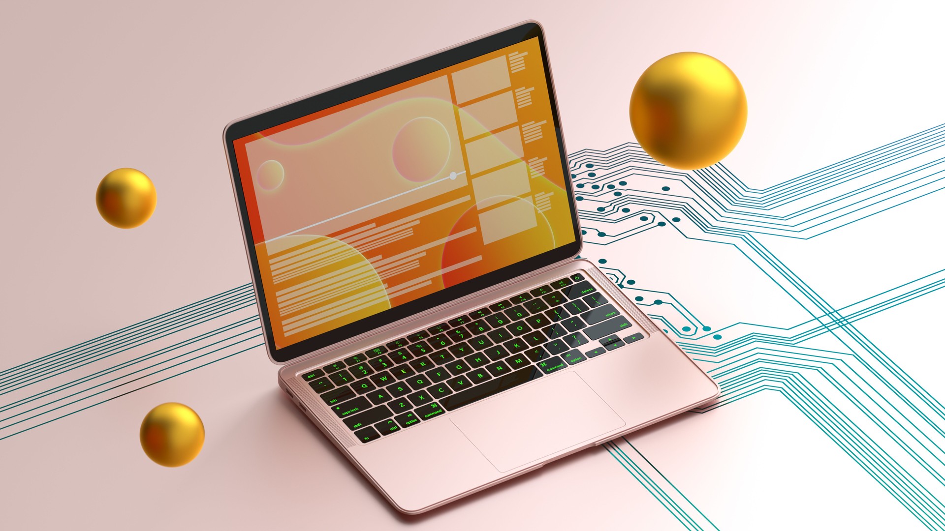 Modern Laptop UI/Web Design Concept
